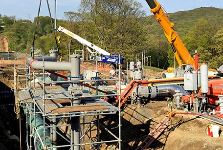 big construction equipment at dig site