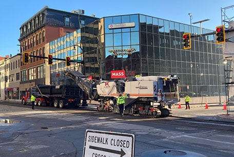 construction equipment on city street