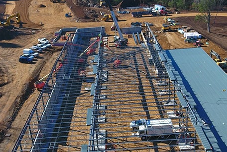 aerial view of construction site